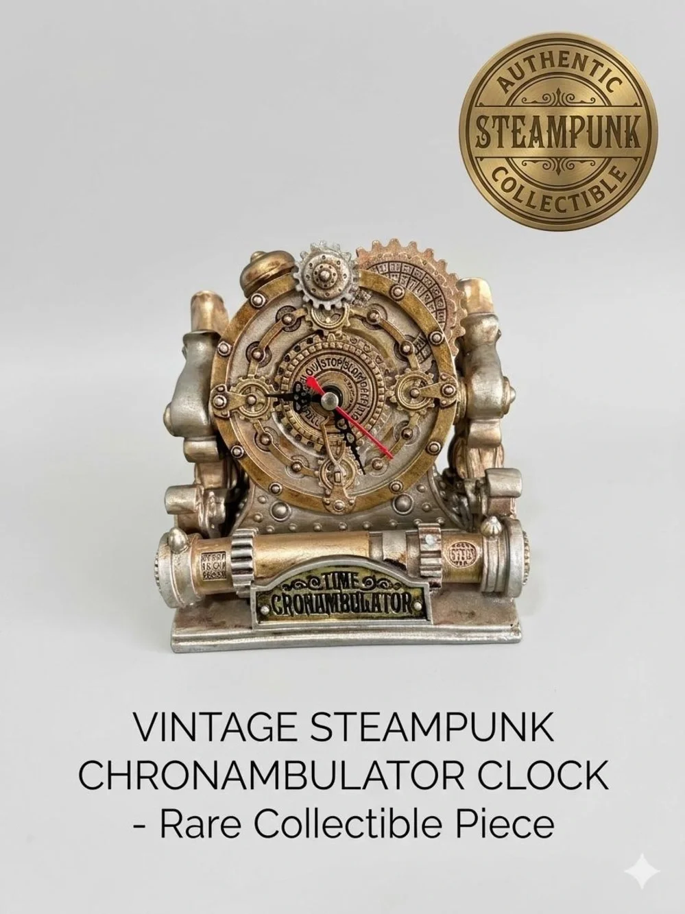 Alchemy Gothic Vault Time Cronambulator Steampunk Clock Vintage Winged Tested